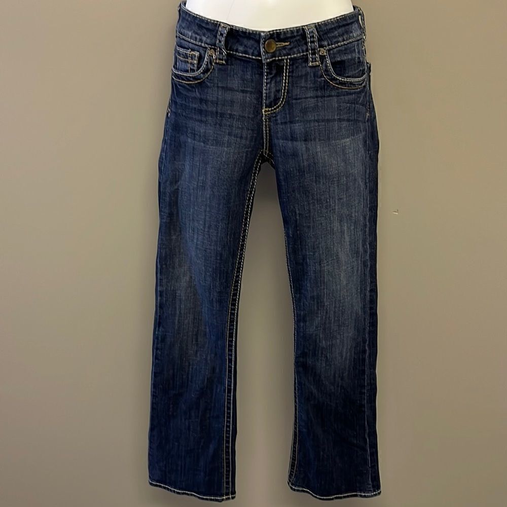 KUT from the Kloth Distressed 5-Pocket Bootcut Double Stitched Jeans- Size 4